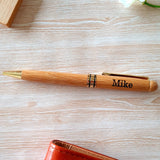 Personalised Bamboo Pen with gold