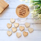 Happy Father's Day reasons I love you jar of hearts engraved