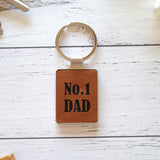 No1 Dad chrome metal keyring for Father's Day gift