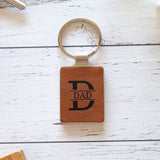 Dad chrome metal keyring. engraved father's day keyring