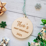 Personalised Bauble "My First Christmas" design
