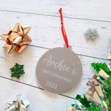 Personalised Bauble "My First Christmas" design