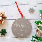 Personalised Bauble "My First Christmas" design