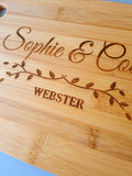 Couples Chopping Board with Vine