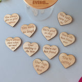 engraved wooden hearts