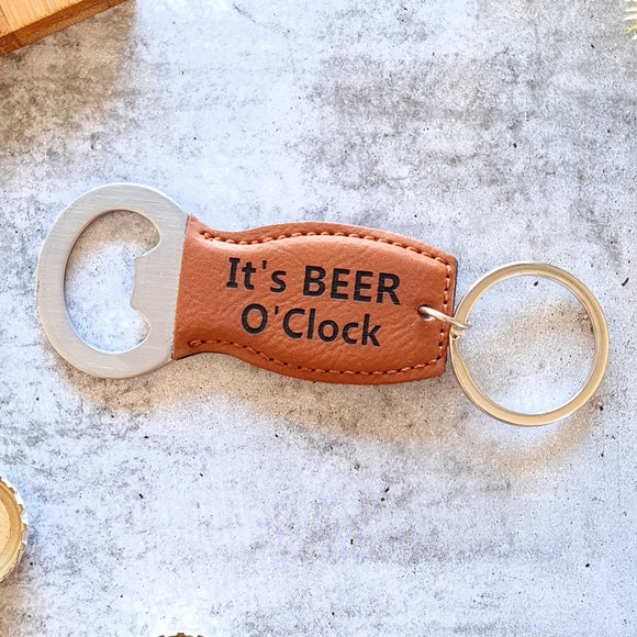 It's Beer O'clock engraved father's day bottle opener