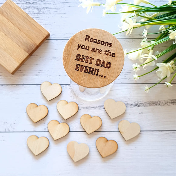 ''Reasons you are the Best Dad Ever''  Jar and Hearts