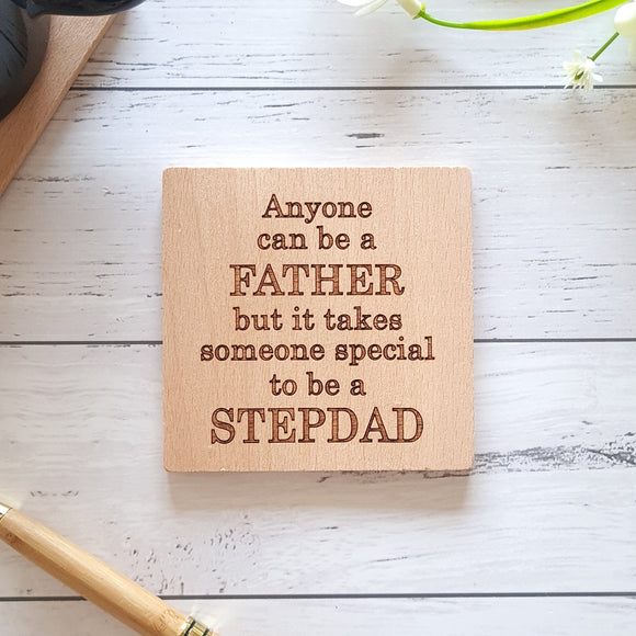 Stepdad coaster Father's Day quote