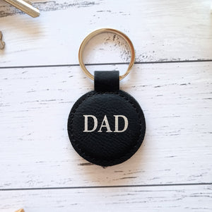 dad black silver keyring