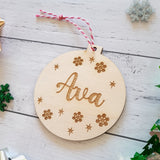 Personalised Bauble "Stars and snowflakes" design