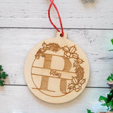 Personalised Bauble "Letter + wreath" design