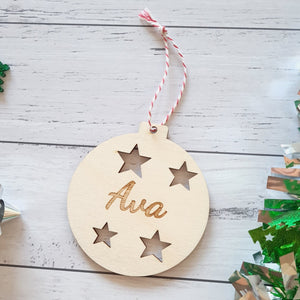 Personalised Bauble "Star cut out" design