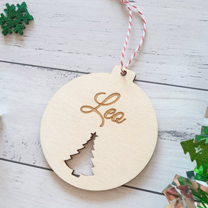 Personalised Bauble "Tree cut out" design