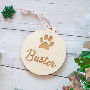 Personalised Bauble "Paw" design