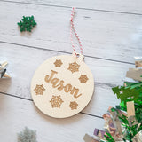 Personalised Bauble "Snowflakes" design