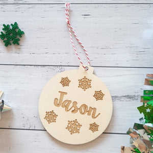 Personalised Bauble "Snowflakes" design