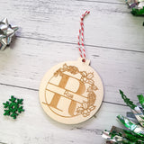 Personalised Bauble "Letter + wreath" design