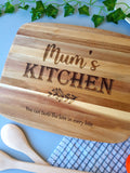 "Mum's Kitchen leaf design" Chopping Board