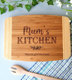 "Mum's Kitchen leaf design" Chopping Board